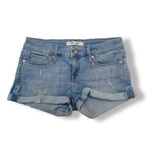 MAVI Ella Mid Rise Ripped Cuff Jean Shorts Sz 25